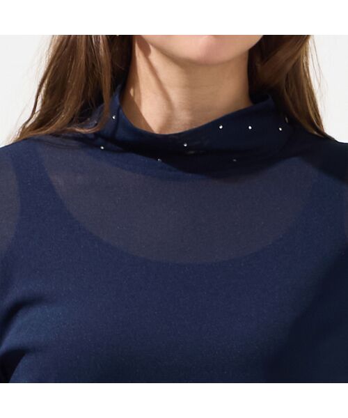 Liliane Burty（Lサイズ） / リリアンビューティ カットソー | 【M～４L】ウォッシャブルハイネックチュールTシャツ | 詳細8