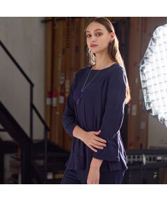 Liliane Burty（Lサイズ） / リリアンビューティ カットソー | 【M～４L】ウォッシャブルリンクスジャカードTシャツ