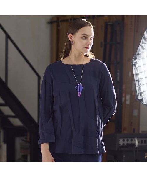 Liliane Burty(Lサイズ) / リリアンビューティ カットソー | 【M~4L】ウォッシャブルリンクスジャカードTシャツ | 詳細1