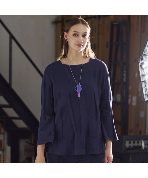 Liliane Burty(Lサイズ) / リリアンビューティ カットソー | 【M~4L】ウォッシャブルリンクスジャカードTシャツ | 詳細2