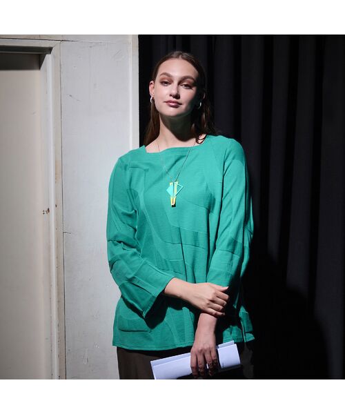 Liliane Burty(Lサイズ) / リリアンビューティ カットソー | 【M~4L】ウォッシャブルリンクスジャカードTシャツ | 詳細6