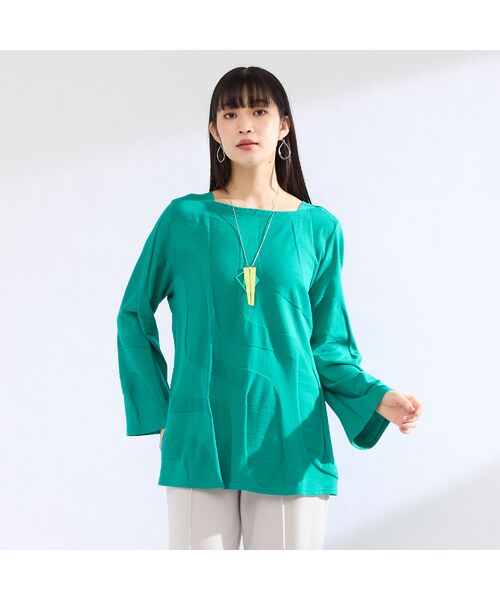 Liliane Burty(Lサイズ) / リリアンビューティ カットソー | 【M~4L】ウォッシャブルリンクスジャカードTシャツ | 詳細10