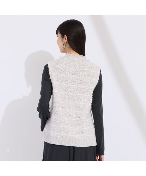 Liliane Burty（Lサイズ） / リリアンビューティ ベスト | 【L～４L】ツイードニットベスト | 詳細7