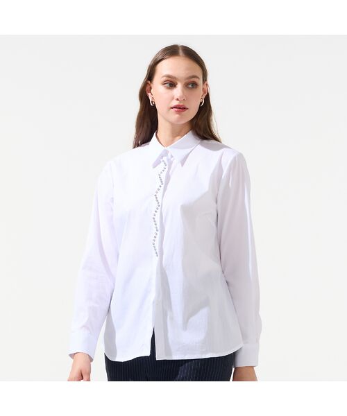 Liliane Burty(Lサイズ) / リリアンビューティ シャツ・ブラウス | 【L~3L】フランス製ビジュースタッズ付きブラウス | 詳細1