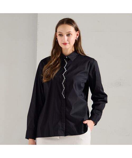 Liliane Burty(Lサイズ) / リリアンビューティ シャツ・ブラウス | 【L~3L】フランス製ビジュースタッズ付きブラウス | 詳細7
