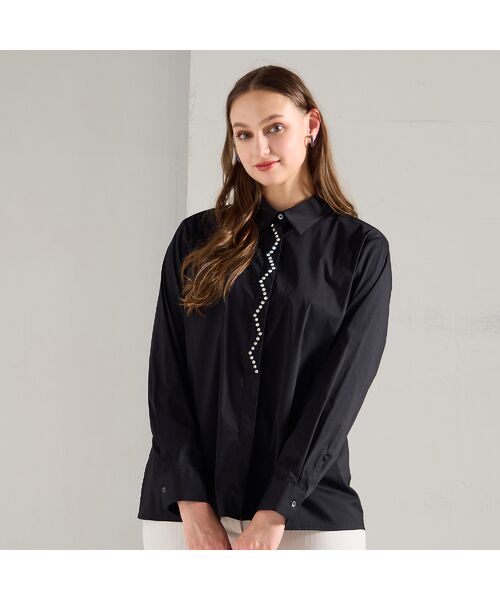 Liliane Burty(Lサイズ) / リリアンビューティ シャツ・ブラウス | 【L~3L】フランス製ビジュースタッズ付きブラウス | 詳細8