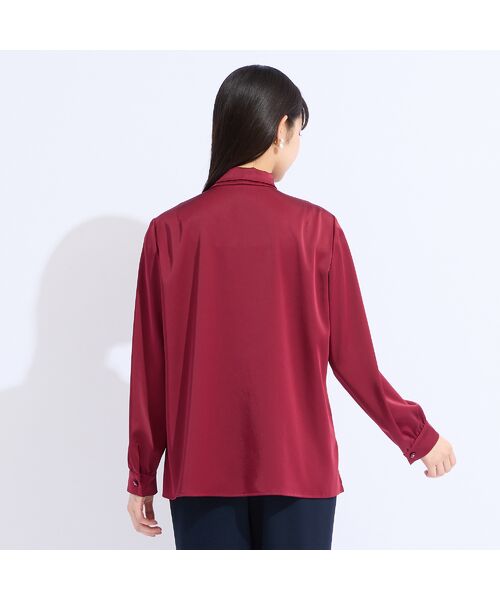 Liliane Burty（Lサイズ） / リリアンビューティ シャツ・ブラウス | 【M～４L】ヴィンデージ調サテンボウタイブラウス | 詳細7