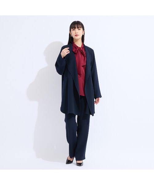 Liliane Burty（Lサイズ） / リリアンビューティ シャツ・ブラウス | 【M～４L】ヴィンデージ調サテンボウタイブラウス | 詳細8