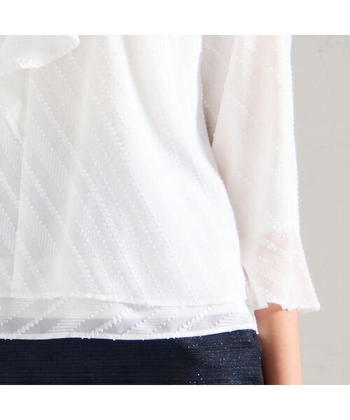 Liliane Burty(Lサイズ) / リリアンビューティ シャツ・ブラウス | 【M~4L】カットジャカードフリル衿ブラウス | 詳細4