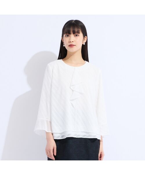 Liliane Burty(Lサイズ) / リリアンビューティ シャツ・ブラウス | 【M~4L】カットジャカードフリル衿ブラウス | 詳細5