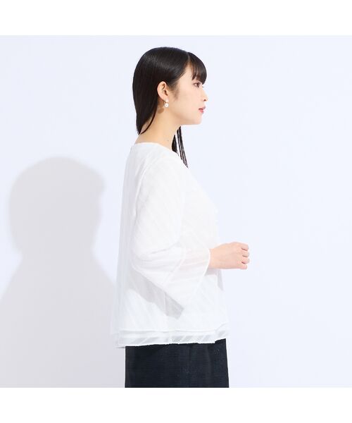 Liliane Burty(Lサイズ) / リリアンビューティ シャツ・ブラウス | 【M~4L】カットジャカードフリル衿ブラウス | 詳細6