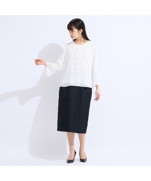 Liliane Burty(Lサイズ) / リリアンビューティ シャツ・ブラウス | 【M~4L】カットジャカードフリル衿ブラウス | 詳細8