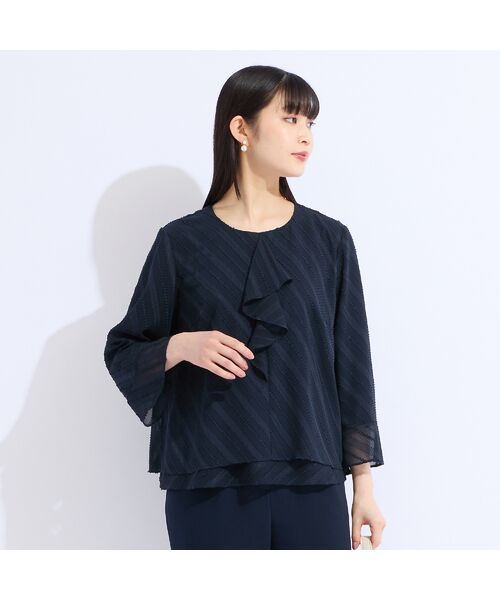 Liliane Burty(Lサイズ) / リリアンビューティ シャツ・ブラウス | 【M~4L】カットジャカードフリル衿ブラウス | 詳細13