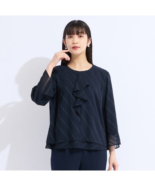 Liliane Burty(Lサイズ) / リリアンビューティ シャツ・ブラウス | 【M~4L】カットジャカードフリル衿ブラウス | 詳細14