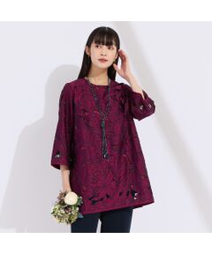 Liliane Burty（Lサイズ） / リリアンビューティ シャツ・ブラウス | 【L～４L】刺繍カットレースブラウス