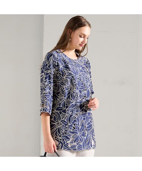 Liliane Burty（Lサイズ） / リリアンビューティ シャツ・ブラウス | 【L～４L】刺繍カットレースブラウス | 詳細2