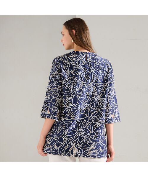 Liliane Burty（Lサイズ） / リリアンビューティ シャツ・ブラウス | 【L～４L】刺繍カットレースブラウス | 詳細4