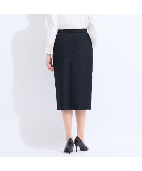 Liliane Burty（Lサイズ） / リリアンビューティ ミニ・ひざ丈スカート | 【13～25号/セットアップ対応】米沢織ラメツイードタイトスカート | 詳細8