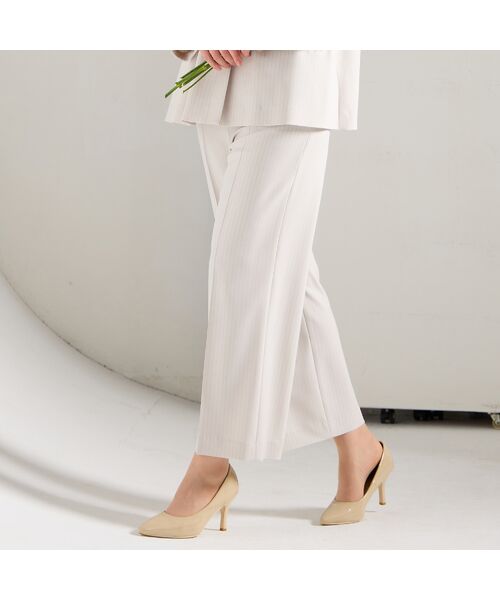 Liliane Burty（Lサイズ） / リリアンビューティ その他パンツ | 【13～25号/セットアップ対応】ストライプセンタープレスパンツ | 詳細1