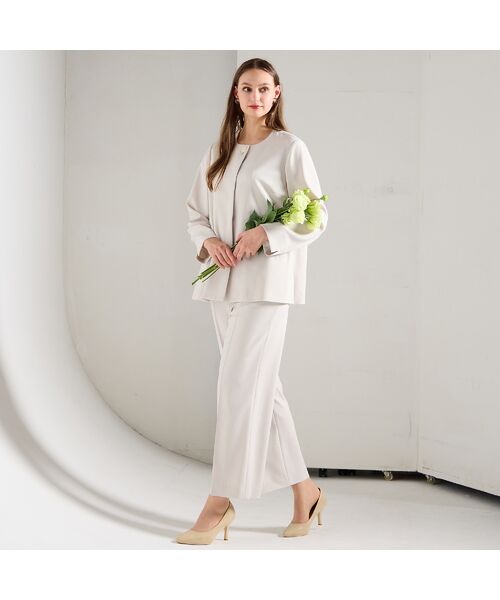 Liliane Burty（Lサイズ） / リリアンビューティ その他パンツ | 【13～25号/セットアップ対応】ストライプセンタープレスパンツ | 詳細3