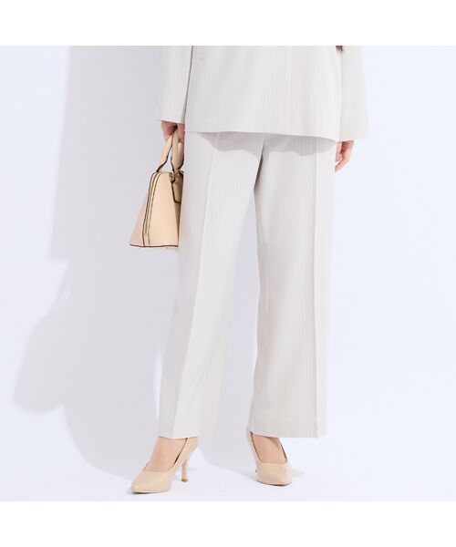 Liliane Burty（Lサイズ） / リリアンビューティ その他パンツ | 【13～25号/セットアップ対応】ストライプセンタープレスパンツ | 詳細4