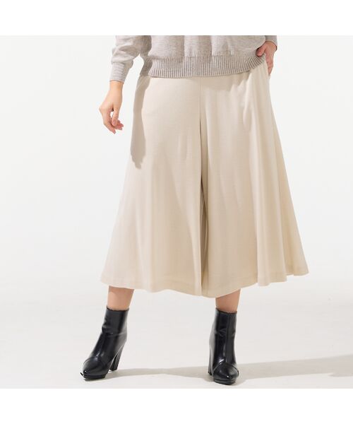 Liliane Burty（Lサイズ） / リリアンビューティ ショート・ハーフ・半端丈パンツ | 【L～4L/セットアップ対応】ウォームスムースキュロットパンツ | 詳細1