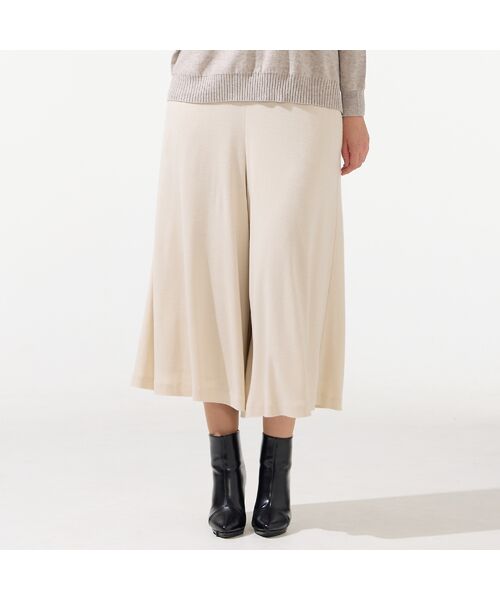 Liliane Burty（Lサイズ） / リリアンビューティ ショート・ハーフ・半端丈パンツ | 【L～4L/セットアップ対応】ウォームスムースキュロットパンツ | 詳細2