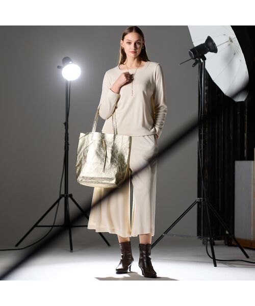 Liliane Burty（Lサイズ） / リリアンビューティ ショート・ハーフ・半端丈パンツ | 【L～4L/セットアップ対応】ウォームスムースキュロットパンツ | 詳細6