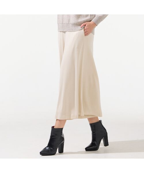 Liliane Burty(Lサイズ)/リリアンビューティ 【L~4L/セットアップ対応】ウォームスムースキュロットパンツ ベージュ 3L Liliane Burty(Lサイズ)/リリアンビューティ 【L~4L/セットアップ対応】ウォームスムースキュロットパンツ ベージュ 3L