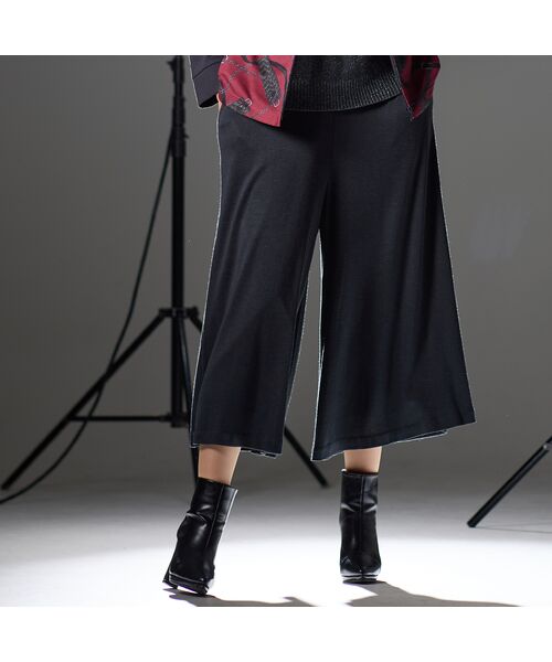 Liliane Burty（Lサイズ） / リリアンビューティ ショート・ハーフ・半端丈パンツ | 【L～4L/セットアップ対応】ウォームスムースキュロットパンツ | 詳細7