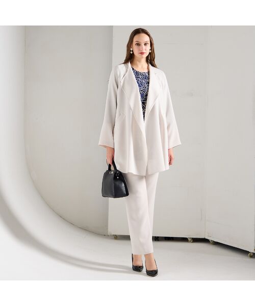 Liliane Burty（Lサイズ） / リリアンビューティ その他アウター | 【M～4L/セットアップ対応】デニット着流し風ジャケット | 詳細4