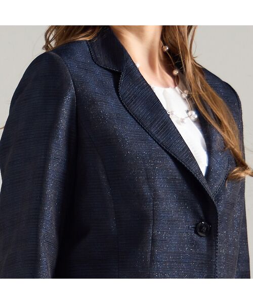 Liliane Burty(Lサイズ) / リリアンビューティ テーラードジャケット | 【M~4L/セットアップ対応】米沢織ラメツイードテーラードジャケット | 詳細11