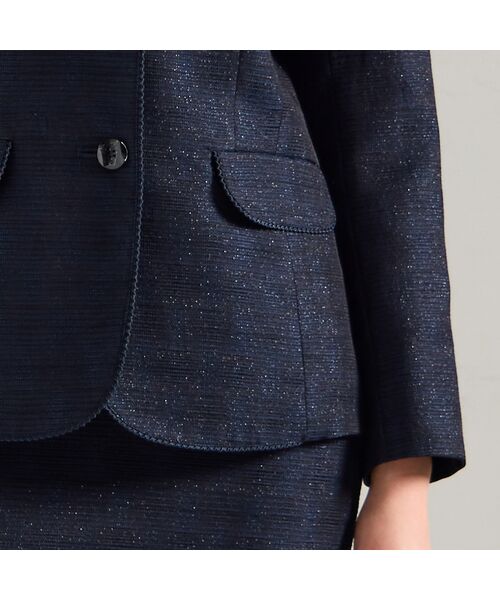 Liliane Burty(Lサイズ) / リリアンビューティ テーラードジャケット | 【M~4L/セットアップ対応】米沢織ラメツイードテーラードジャケット | 詳細12
