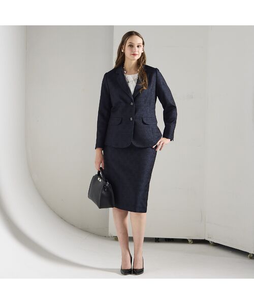 Liliane Burty(Lサイズ) / リリアンビューティ テーラードジャケット | 【M~4L/セットアップ対応】米沢織ラメツイードテーラードジャケット | 詳細5