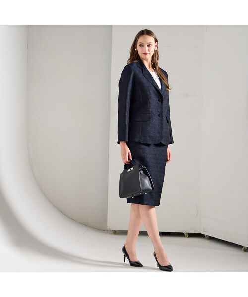 Liliane Burty(Lサイズ) / リリアンビューティ テーラードジャケット | 【M~4L/セットアップ対応】米沢織ラメツイードテーラードジャケット | 詳細6
