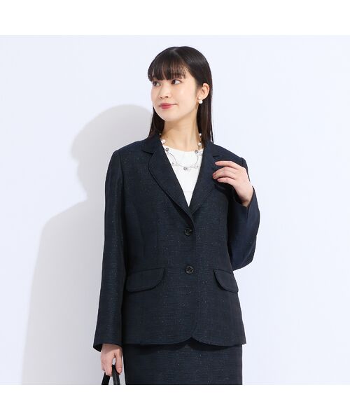 Liliane Burty(Lサイズ) / リリアンビューティ テーラードジャケット | 【M~4L/セットアップ対応】米沢織ラメツイードテーラードジャケット | 詳細7
