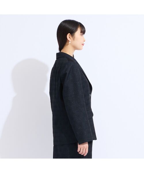 Liliane Burty(Lサイズ) / リリアンビューティ テーラードジャケット | 【M~4L/セットアップ対応】米沢織ラメツイードテーラードジャケット | 詳細8