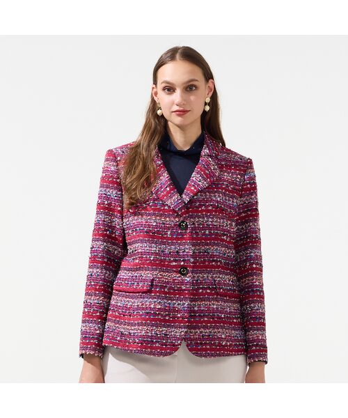 Liliane Burty（Lサイズ） / リリアンビューティ テーラードジャケット | 【11～17号】米沢織フラッグモールツイードテーラードジャケット | 詳細1