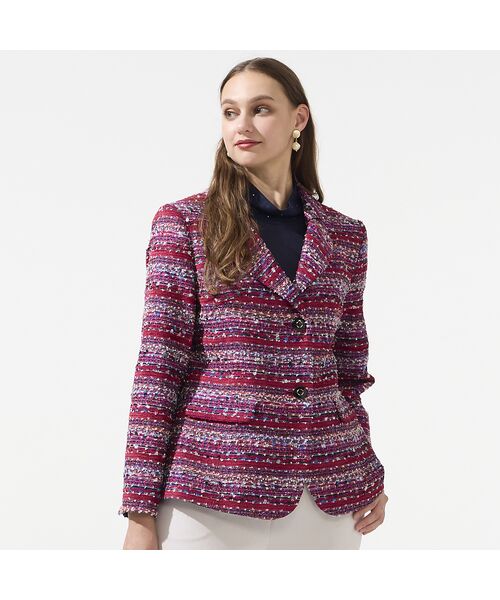 Liliane Burty（Lサイズ） / リリアンビューティ テーラードジャケット | 【11～17号】米沢織フラッグモールツイードテーラードジャケット | 詳細2