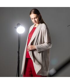 Liliane Burty（Lサイズ） / リリアンビューティ カーディガン・ボレロ | 【L～4L/アンサンブル対応】スパンコール着流しカーディガン