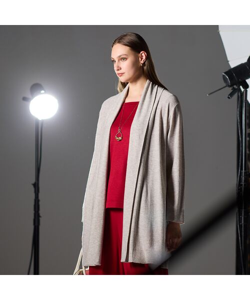 Liliane Burty（Lサイズ） / リリアンビューティ カーディガン・ボレロ | 【L～4L/アンサンブル対応】スパンコール着流しカーディガン | 詳細1