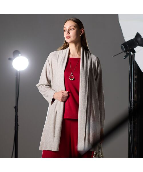 Liliane Burty（Lサイズ） / リリアンビューティ カーディガン・ボレロ | 【L～4L/アンサンブル対応】スパンコール着流しカーディガン | 詳細2