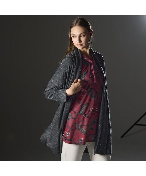 Liliane Burty（Lサイズ） / リリアンビューティ カーディガン・ボレロ | 【L～4L/アンサンブル対応】スパンコール着流しカーディガン | 詳細11