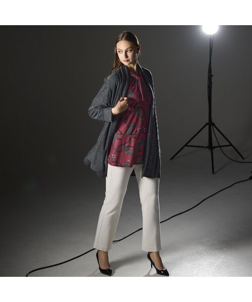 Liliane Burty（Lサイズ） / リリアンビューティ カーディガン・ボレロ | 【L～4L/アンサンブル対応】スパンコール着流しカーディガン | 詳細16