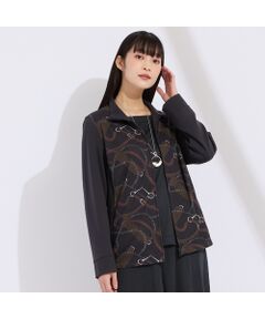 Liliane Burty（Lサイズ） / リリアンビューティ ブルゾン | 【M～4L】オーナメントプリントジップアップジャケット