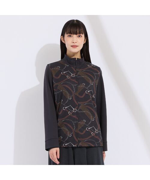 Liliane Burty(Lサイズ) / リリアンビューティ ブルゾン | 【M~4L】オーナメントプリントジップアップジャケット | 詳細2