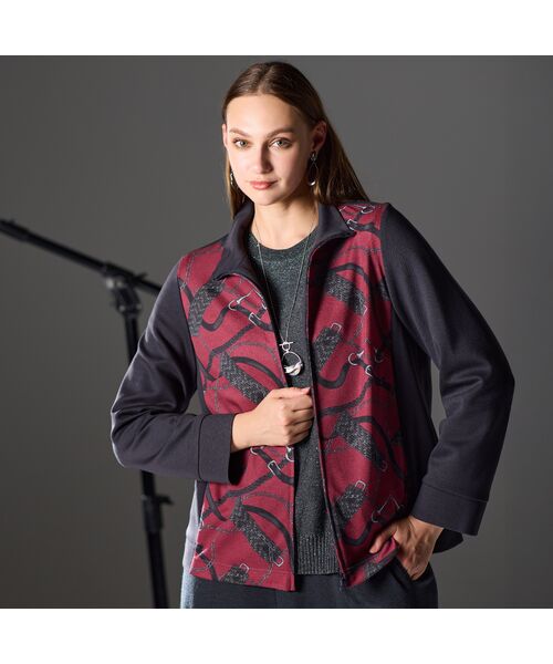 Liliane Burty(Lサイズ) / リリアンビューティ ブルゾン | 【M~4L】オーナメントプリントジップアップジャケット | 詳細6