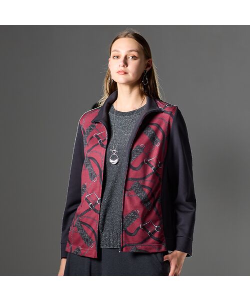 Liliane Burty(Lサイズ) / リリアンビューティ ブルゾン | 【M~4L】オーナメントプリントジップアップジャケット | 詳細7