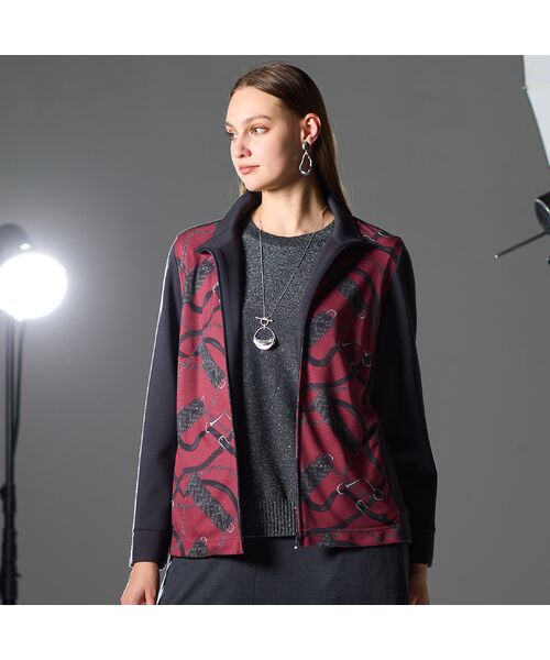 Liliane Burty(Lサイズ) / リリアンビューティ ブルゾン | 【M~4L】オーナメントプリントジップアップジャケット | 詳細8