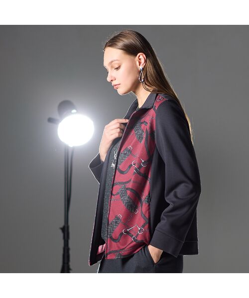 Liliane Burty(Lサイズ) / リリアンビューティ ブルゾン | 【M~4L】オーナメントプリントジップアップジャケット | 詳細10